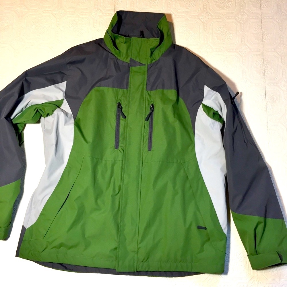Aspen Green Grey & White Ski Jacket Men Medium